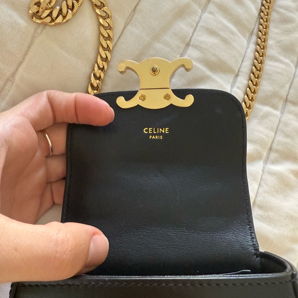 Celine Black and Gold Designer Women's Bag - Picture 5 of 11